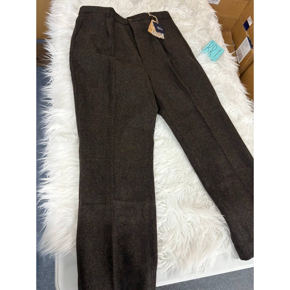 1920s Chocolate Brown Tweed Trousers Annual Ring XL - Picture 8 of 16
